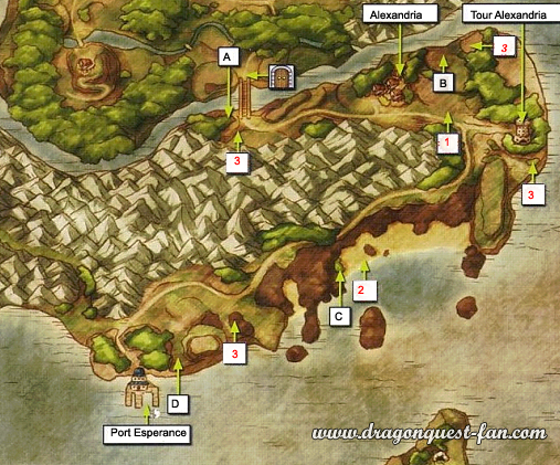 Dragon Quest Carte Region de Alexandria