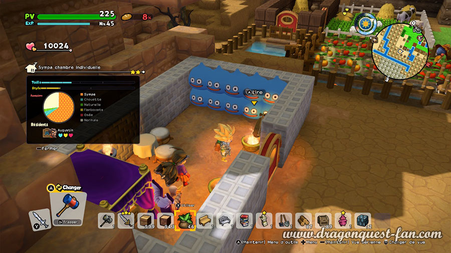 Dragon Quest Builders 2 Salle qui plairont aux résidents